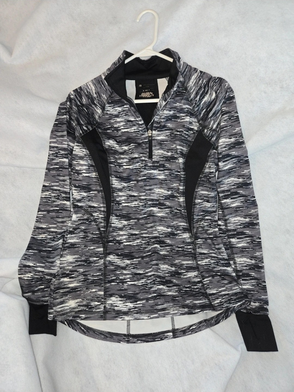 Reebok Gray & Black Space-Dye Half-Zip Ski Jacket, Medium